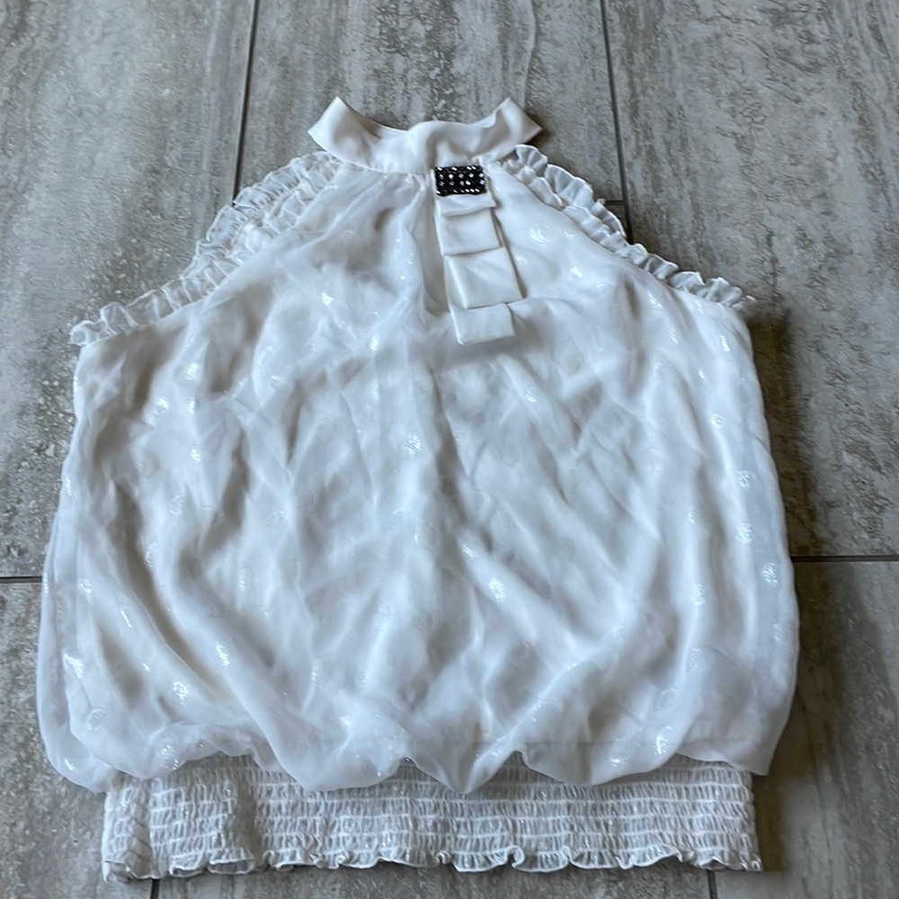 preloved BCX,size L,white halter, blouse for women